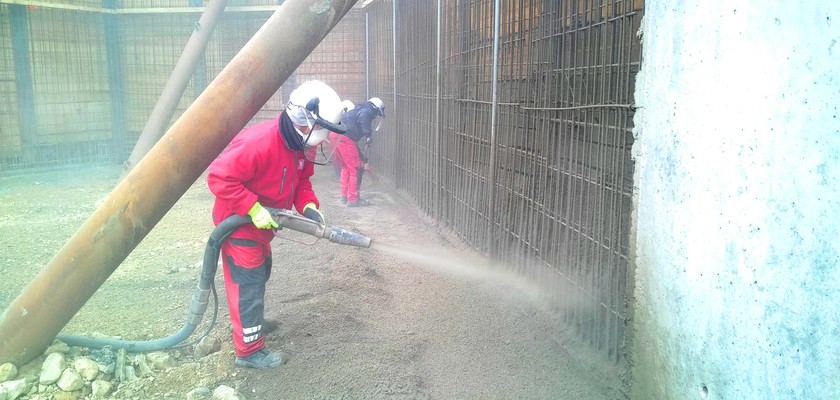 Béton Projeté en voie sèche à Metz pour Demathieu Bard